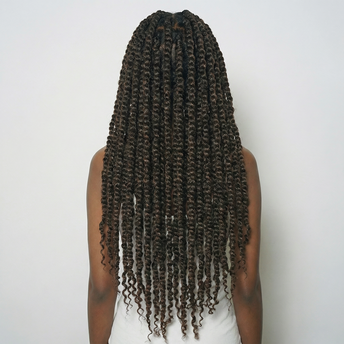 WIGZ 05 - Full back view of 28 inch 220% density AFRO PASSION TWISTS wig.