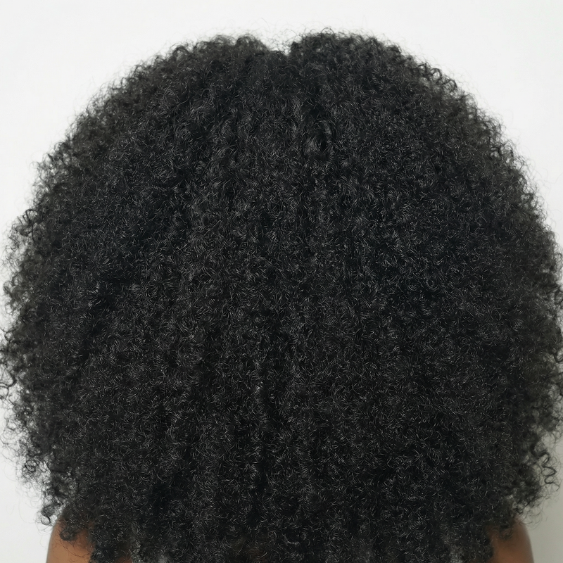 WIGZ 02 - Macro close-up of AFRO NATURAL BLACK PURE-VIRGIN HAIR™ texture and shine.