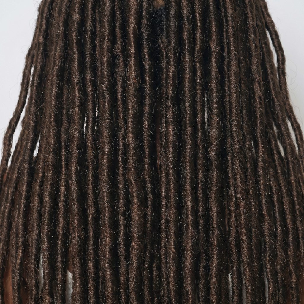 WIGZ 06 - Macro close-up of AFRO BOHO DREADS PURE-VIRGIN HAIR™ texture and shine.