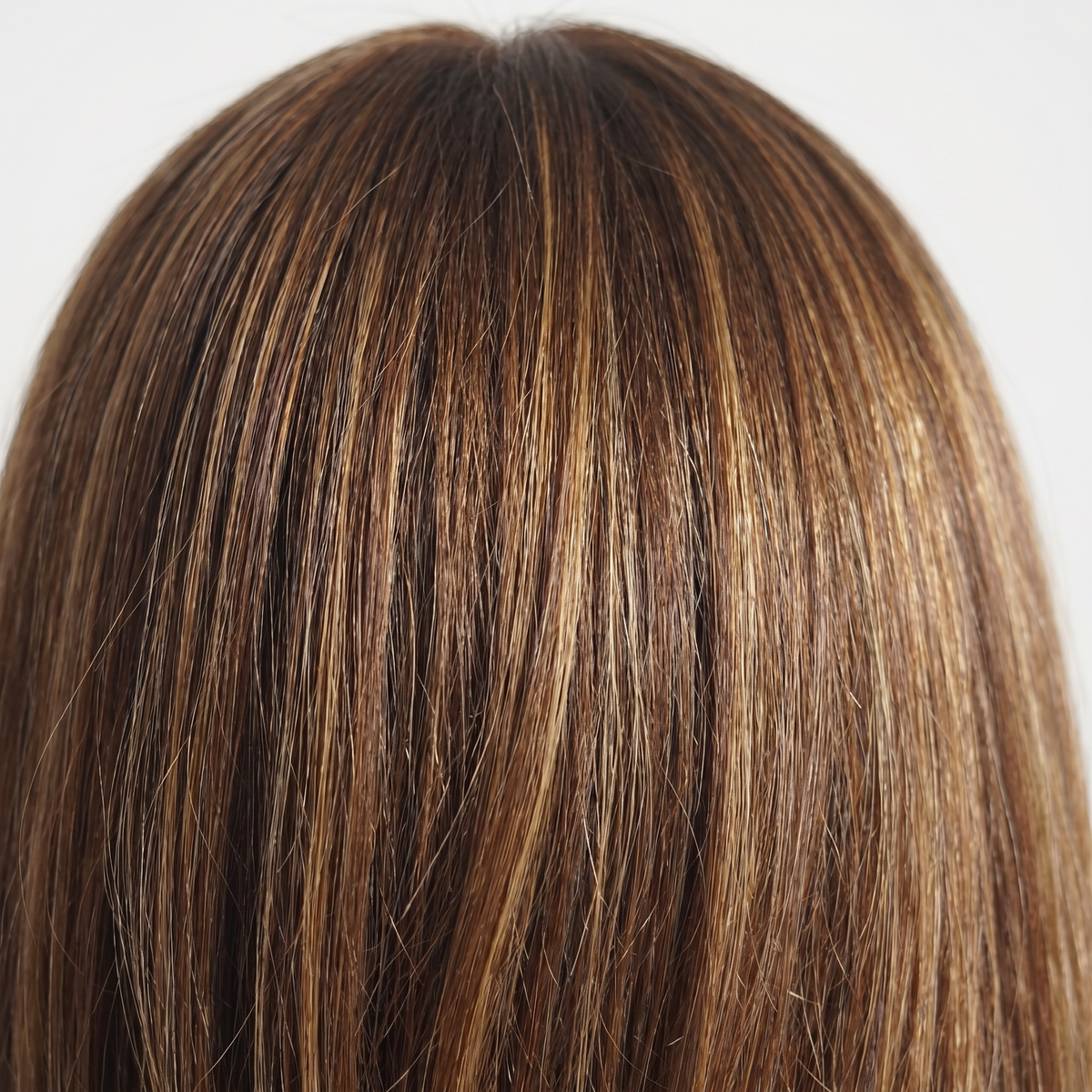 WIGZ 12 - Macro close-up of STRAIGHT BALAYAGE SLEEK BOB PURE-VIRGIN HAIR™ texture and shine.