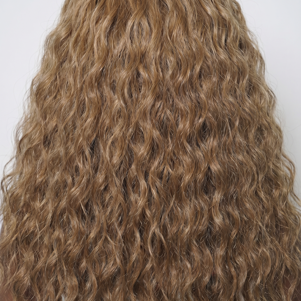 WIGZ 37 - Macro close-up of WAVY BLONDE PURE-VIRGIN HAIR™ texture and shine.